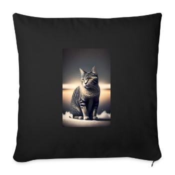 Cat | Pet | Cat Fan | cute | Kitten - Sofa pillowcase 17,3'' x 17,3'' (45 x 45 cm) - black - Front