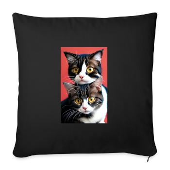 Cat | Pet | Cat Fan | cute | Kitten - Sofa pillowcase 17,3'' x 17,3'' (45 x 45 cm) - black - Front