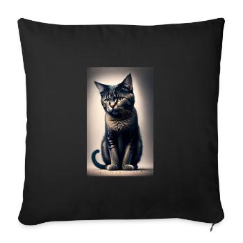 Cat | Pet | Cat Fan | cute | Kitten - Sofa pillowcase 17,3'' x 17,3'' (45 x 45 cm) - black - Front