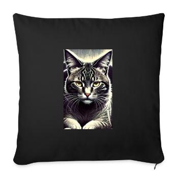 Cat | Pet | Cat Fan | cute | Kitten - Sofa pillowcase 17,3'' x 17,3'' (45 x 45 cm) - black - Front