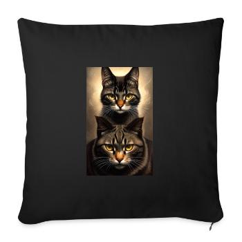 Cat | Pet | Cat Fan | cute | Kitten - Sofa pillowcase 17,3'' x 17,3'' (45 x 45 cm) - black - Front