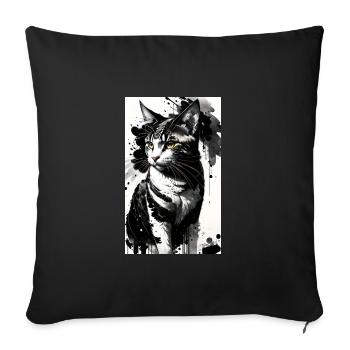 Cat | Pet | Cat Fan | cute | Kitten - Sofa pillowcase 17,3'' x 17,3'' (45 x 45 cm) - black - Front