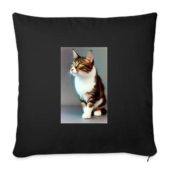 Cat | Pet | Cat Fan | cute | Kitten - Sofa pillowcase 17,3'' x 17,3'' (45 x 45 cm) - black - Front
