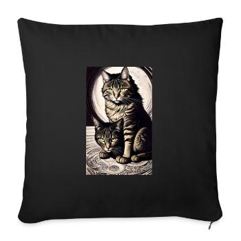 Cat | Pet | Cat Fan | cute | Kitten - Sofa pillowcase 17,3'' x 17,3'' (45 x 45 cm) - black - Front