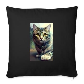 Cat | Pet | Cat Fan | cute | Kitten - Sofa pillowcase 17,3'' x 17,3'' (45 x 45 cm) - black - Front