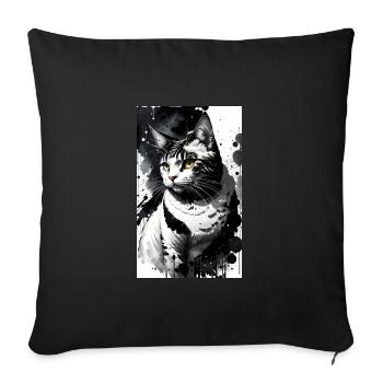 Cat | Pet | Cat Fan | cute | Kitten - Sofa pillowcase 17,3'' x 17,3'' (45 x 45 cm) - black - Front