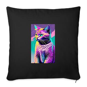 Cat | Pet | Cat Fan | cute | Kitten - Sofa pillowcase 17,3'' x 17,3'' (45 x 45 cm) - black - Front
