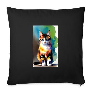 Cat | Pet | Cat Fan | cute | Kitten - Sofa pillowcase 17,3'' x 17,3'' (45 x 45 cm) - black - Front