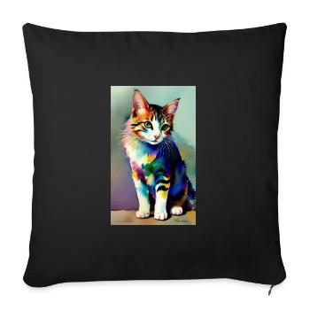 Cat | Pet | Cat Fan | cute | Kitten - Sofa pillowcase 17,3'' x 17,3'' (45 x 45 cm) - black - Front
