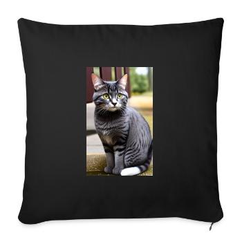 Cat | Pet | Cat Fan | cute | Kitten - Sofa pillowcase 17,3'' x 17,3'' (45 x 45 cm) - black - Front