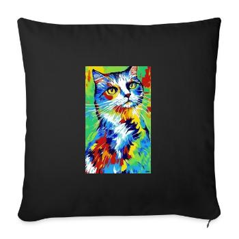 Cat | Pet | Cat Fan | cute | Kitten - Sofa pillowcase 17,3'' x 17,3'' (45 x 45 cm) - black - Front