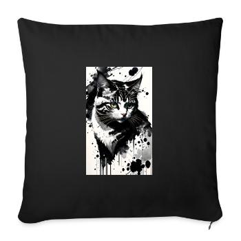 Cat | Pet | Cat Fan | cute | Kitten - Sofa pillowcase 17,3'' x 17,3'' (45 x 45 cm) - black - Front