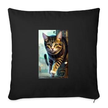 Cat | Pet | Cat Fan | cute | Kitten - Sofa pillowcase 17,3'' x 17,3'' (45 x 45 cm) - black - Front