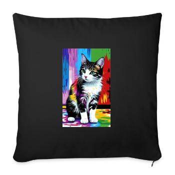 Cat | Pet | Cat Fan | cute | Kitten - Sofa pillowcase 17,3'' x 17,3'' (45 x 45 cm) - black - Front