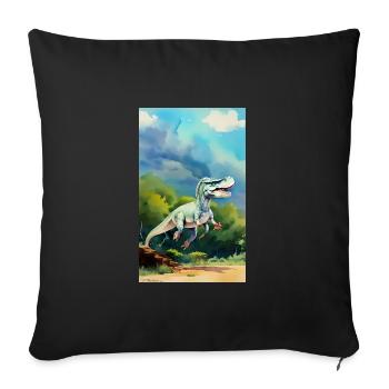 Dinosaurs | T-Rex | Tyrannosaurus - Sofa pillowcase 17,3'' x 17,3'' (45 x 45 cm) - black - Front