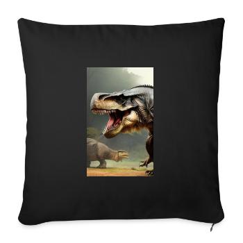 Dinosaurs | T-Rex | Tyrannosaurus - Sofa pillowcase 17,3'' x 17,3'' (45 x 45 cm) - black - Front