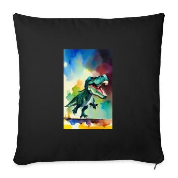 Dinosaurs | T-Rex | Tyrannosaurus - Sofa pillowcase 17,3'' x 17,3'' (45 x 45 cm) - black - Front