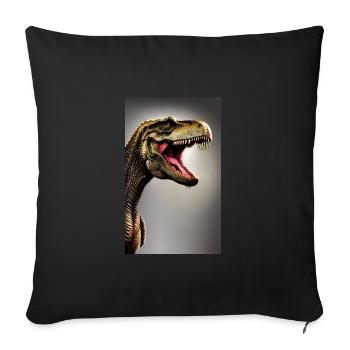 Dinosaures | T-Rex | Tyrannosaure - Housse de coussin décorative 45 x 45 cm - noir - Devant