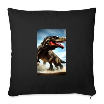 Dinosaures | T-Rex | Tyrannosaure - Housse de coussin décorative 45 x 45 cm - noir - Devant