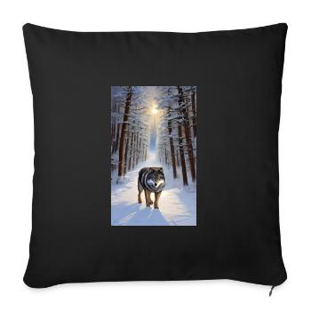 Loup | Prédateur | Chien | Mystique - Housse de coussin décorative 45 x 45 cm - noir - Devant