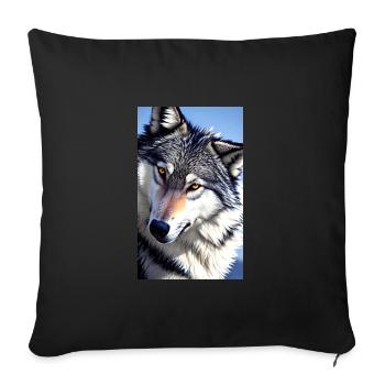 Loup | Prédateur | Chien | Mystique - Housse de coussin décorative 45 x 45 cm - noir - Devant
