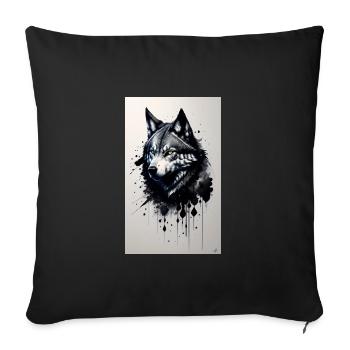 Loup | Prédateur | Chien | Mystique - Housse de coussin décorative 45 x 45 cm - noir - Devant
