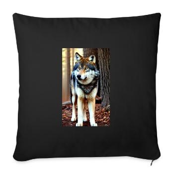Loup | Prédateur | Chien | Mystique - Housse de coussin décorative 45 x 45 cm - noir - Devant