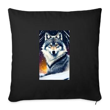 Loup | Prédateur | Chien | Mystique - Housse de coussin décorative 45 x 45 cm - noir - Devant