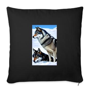 Loup | Prédateur | Chien | Mystique - Housse de coussin décorative 45 x 45 cm - noir - Devant