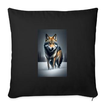 Loup | Prédateur | Chien | Mystique - Housse de coussin décorative 45 x 45 cm - noir - Devant