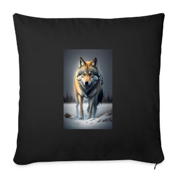 Loup | Prédateur | Chien | Mystique - Housse de coussin décorative 45 x 45 cm - noir - Devant