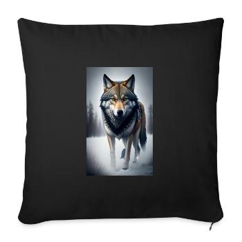 Loup | Prédateur | Chien | Mystique - Housse de coussin décorative 45 x 45 cm - noir - Devant