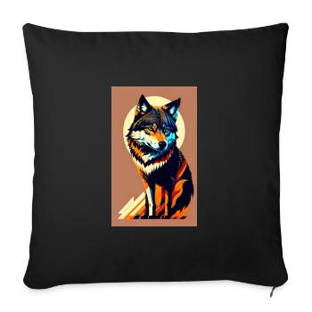 Loup | Prédateur | Chien | Mystique - Housse de coussin décorative 45 x 45 cm - noir - Devant