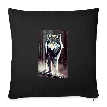 Loup | Prédateur | Chien | Mystique - Housse de coussin décorative 45 x 45 cm - noir - Devant