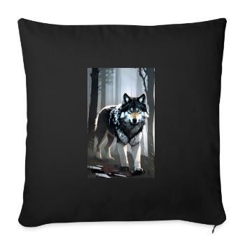 Loup | Prédateur | Chien | Mystique - Housse de coussin décorative 45 x 45 cm - noir - Devant