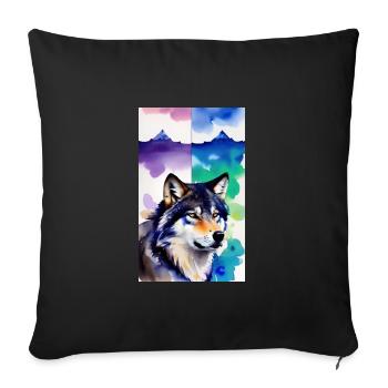 Loup | Prédateur | Chien | Mystique - Housse de coussin décorative 45 x 45 cm - noir - Devant