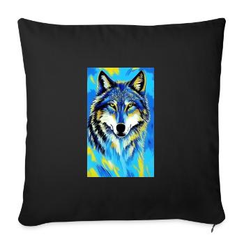 Loup | Prédateur | Chien | Mystique - Housse de coussin décorative 45 x 45 cm - noir - Devant