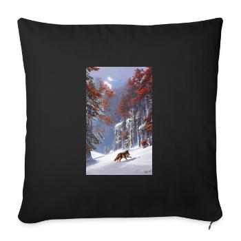 Loup | Prédateur | Chien | Mystique - Housse de coussin décorative 45 x 45 cm - noir - Devant