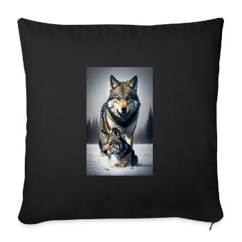 Loup | Prédateur | Chien | Mystique - Housse de coussin décorative 45 x 45 cm - noir - Devant