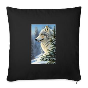 Loup | Prédateur | Chien | Mystique - Housse de coussin décorative 45 x 45 cm - noir - Devant