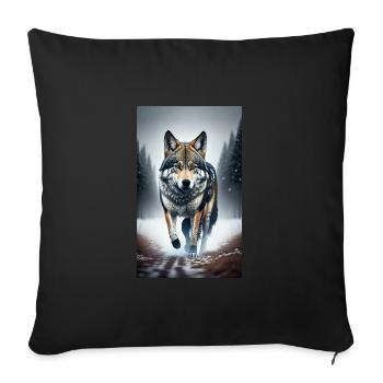 Loup | Prédateur | Chien | Mystique - Housse de coussin décorative 45 x 45 cm - noir - Devant