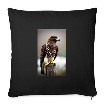 Aigle | Oiseaux | Liberté | Animaux - Housse de coussin décorative 45 x 45 cm - noir - Devant