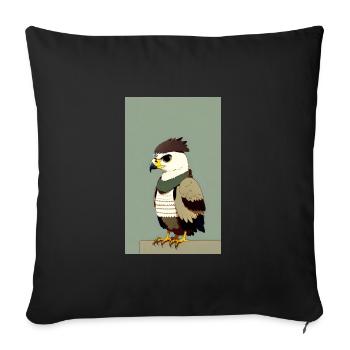 Aigle | Oiseaux | Liberté | Animaux - Housse de coussin décorative 45 x 45 cm - noir - Devant