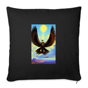 Aigle | Oiseaux | Liberté | Animaux - Housse de coussin décorative 45 x 45 cm - noir - Devant