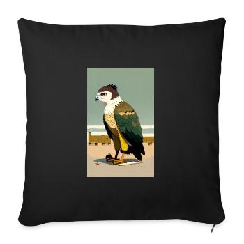 Aigle | Oiseaux | Liberté | Animaux - Housse de coussin décorative 45 x 45 cm - noir - Devant