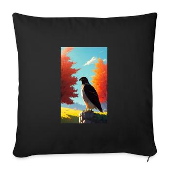 Aigle | Oiseaux | Liberté | Animaux - Housse de coussin décorative 45 x 45 cm - noir - Devant