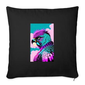 Aigle | Oiseaux | Liberté | Animaux - Housse de coussin décorative 45 x 45 cm - noir - Devant