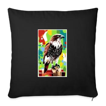Aigle | Oiseaux | Liberté | Animaux - Housse de coussin décorative 45 x 45 cm - noir - Devant