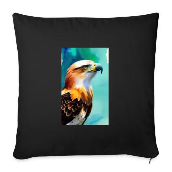 Aigle | Oiseaux | Liberté | Animaux - Housse de coussin décorative 45 x 45 cm - noir - Devant