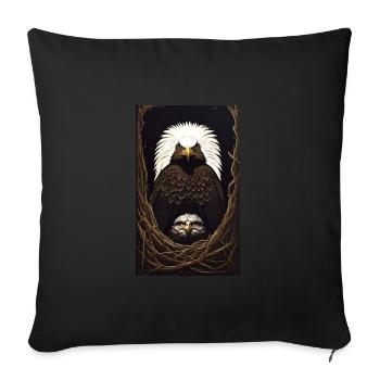 Aigle | Oiseaux | Liberté | Animaux - Housse de coussin décorative 45 x 45 cm - noir - Devant